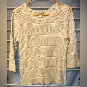 Christopher & Banks White Textured Knit Sweater